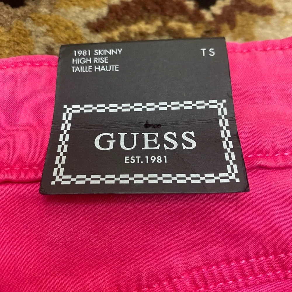 Guess Hot Pink Skinny Straight Leg Jeans - Picture 12 of 14
